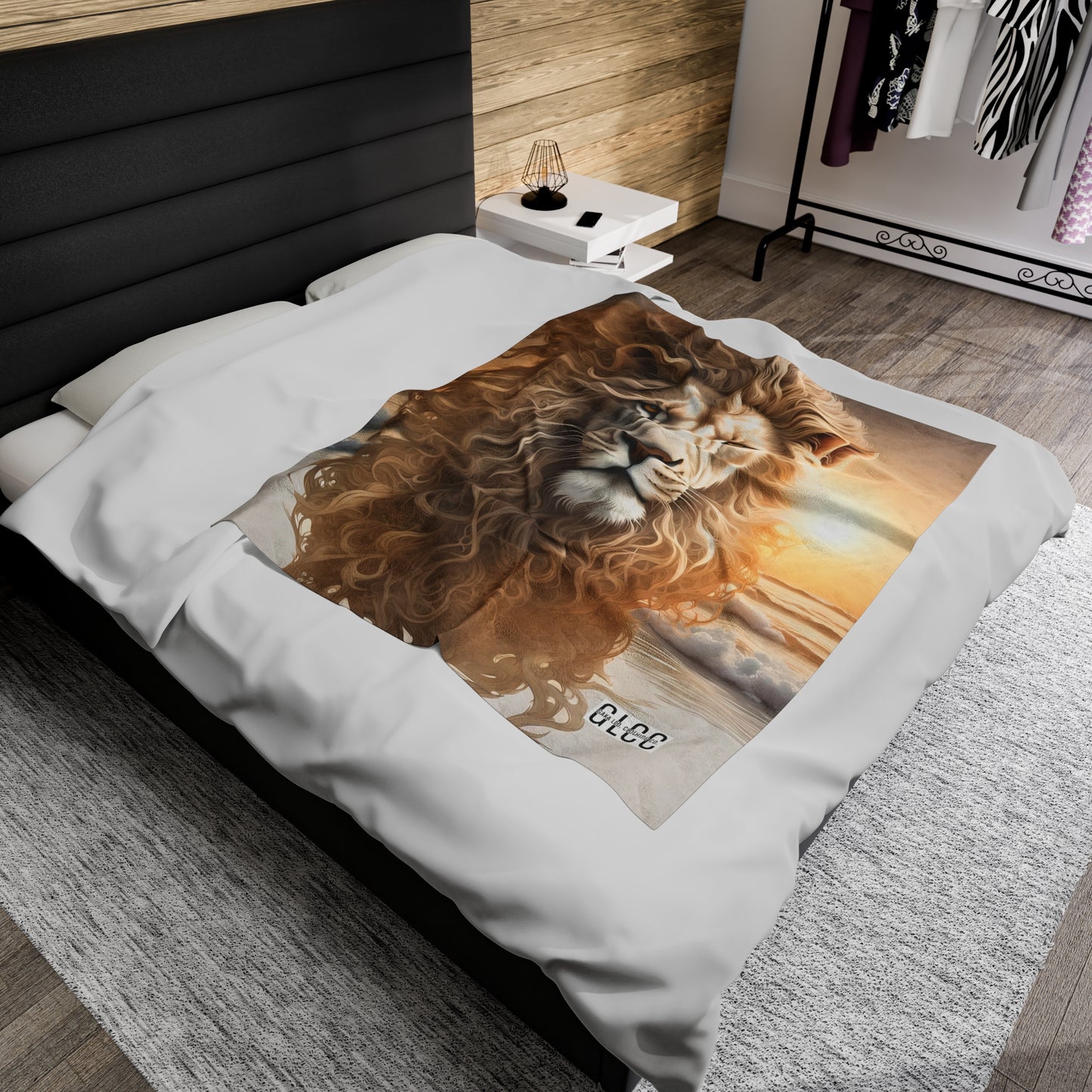 Coastal Lion- Velveteen Plush Blanket