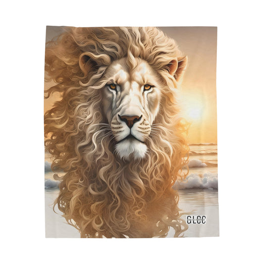 Coastal Lion- Velveteen Plush Blanket