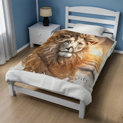 Coastal Lion- Velveteen Plush Blanket