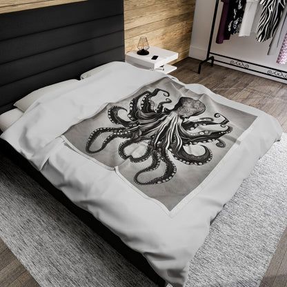 Mean Mug Octopus- Velveteen Plush Blanket