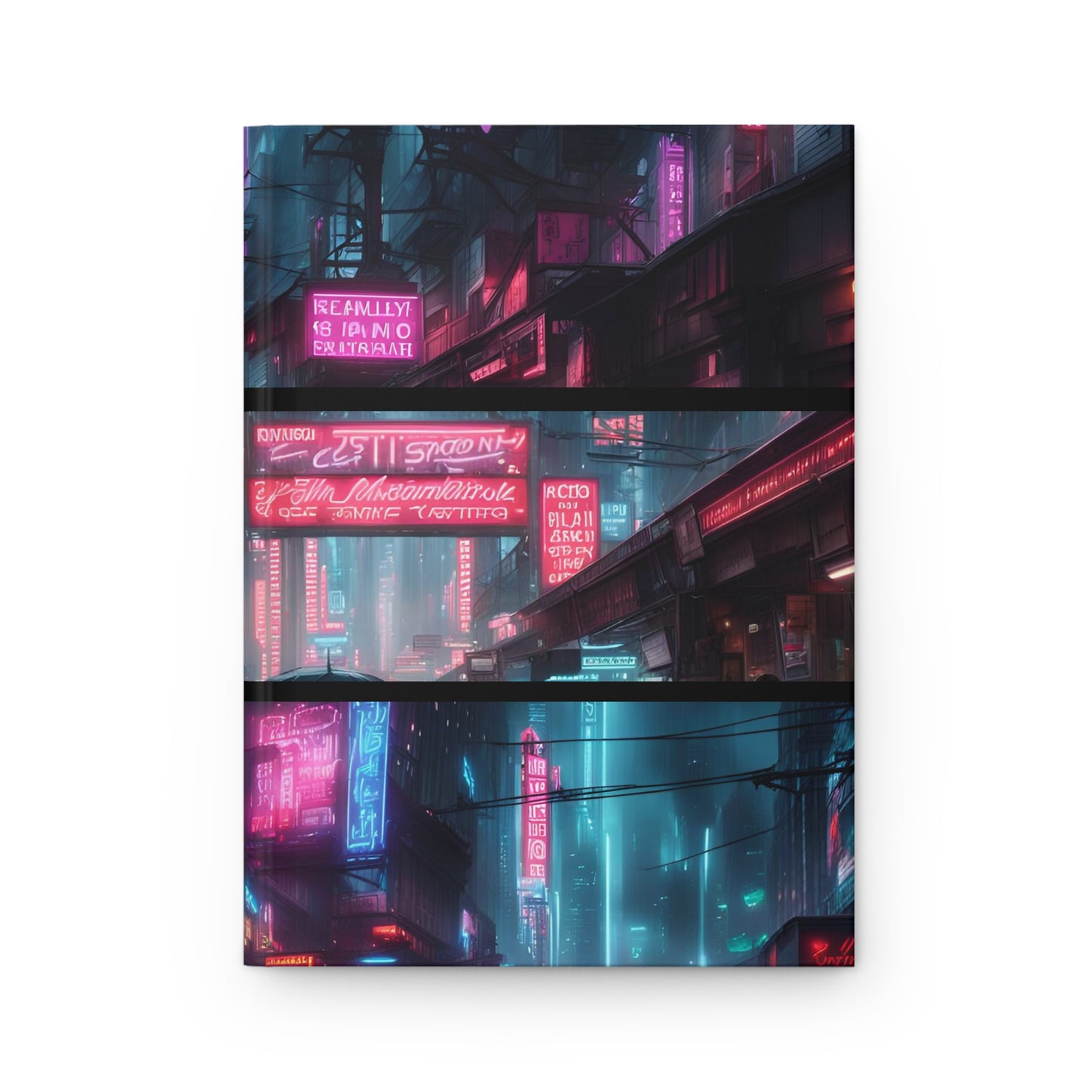 Neo Caladria Triple Cityscapes (Cyber Maidens series)- Hardcover Journal